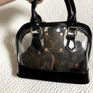 Upcycled Black and Transparent Women's Bag